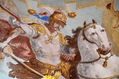 Saint George fresk Şapeli Saint George Purga Lepoglavska, Hırvatistan 