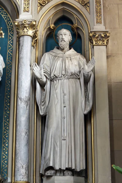 Άγιος Φραγκίσκος Βωμό Του Αγίου Ιωσήφ Στο Ζάγκρεμπ Καθεδρικό Ναό — Φωτογραφία Αρχείου