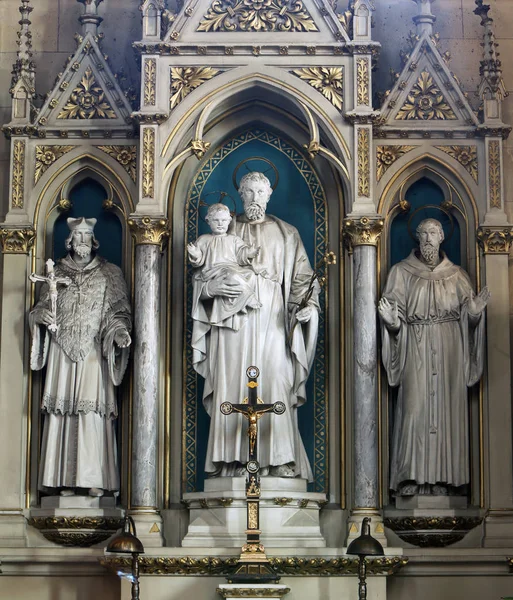Altar Joseph Zagreb Cathedral Dedicated Assumption Mary — Stock Photo, Image