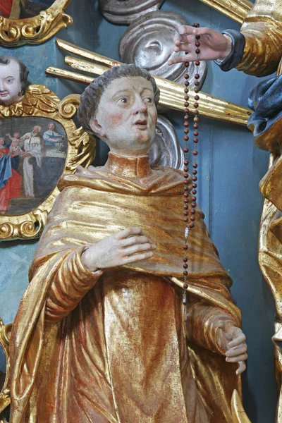 Statua San Domenico Sull Altare Nella Chiesa Barocca Nostra Signora — Foto Stock