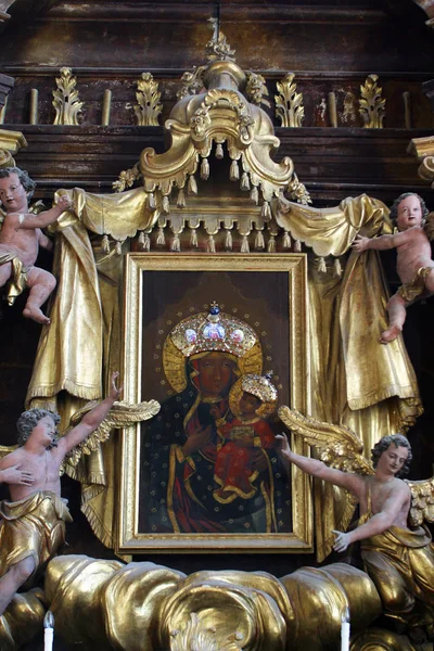 Our Lady Czestochowa Altarpiece Church Immaculate Conception Lepoglava Croatia — Stock Photo, Image
