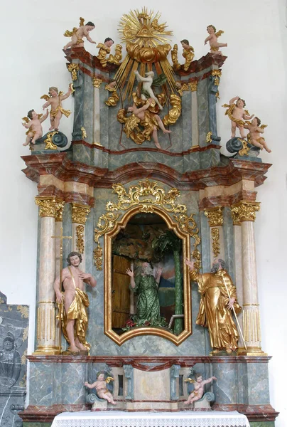 Altaret Paulus Eremiten Den Kyrkan Obefläckade Avlelsen Lepoglava Kroatien — Stockfoto