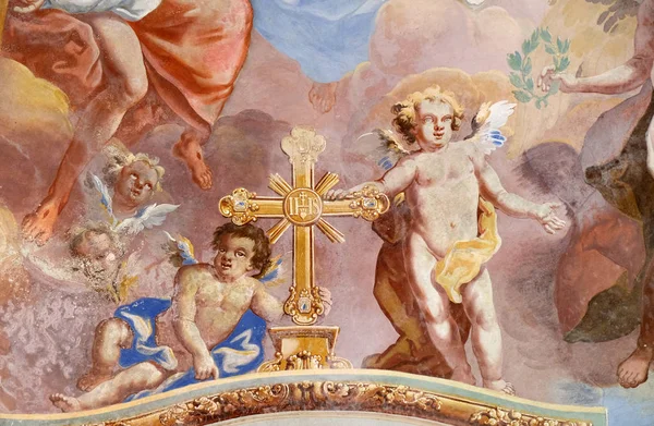 Ангели Фреска Каплиці Святого Георгія Пурга Lepoglavska Хорватія — стокове фото