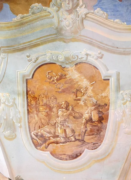 Fresco Capilla San Jorge Purga Lepoglavska Croacia — Foto de Stock