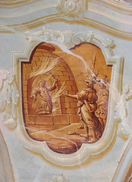 Фреска Каплиці Святого Георгія Пурга Lepoglavska Хорватія — стокове фото