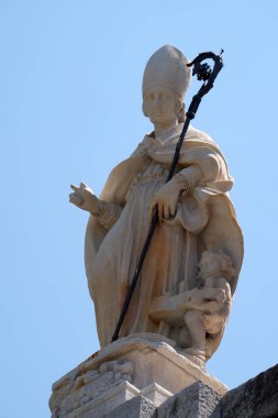 Saint Paulinus'a Antakya, ilk Piskopos Lucca Toskana, İtalya Lucca şehir çevreleyen Ortaçağ duvar 