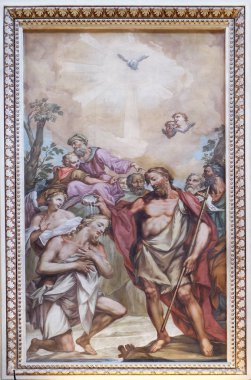 Vaftiz Rabbinin fresk Basilica of Saint Andrew Mantua, İtalya
