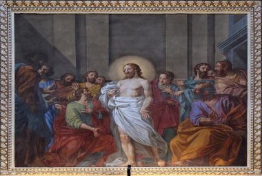 Görünüm İsa'nın öğrencileri, fresk Basilica of Saint Andrew Mantua, İtalya 