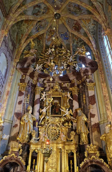 Huvudsakliga Altaret Den Kyrka Obefläckade Avlelsen Lepoglava Kroatien — Stockfoto