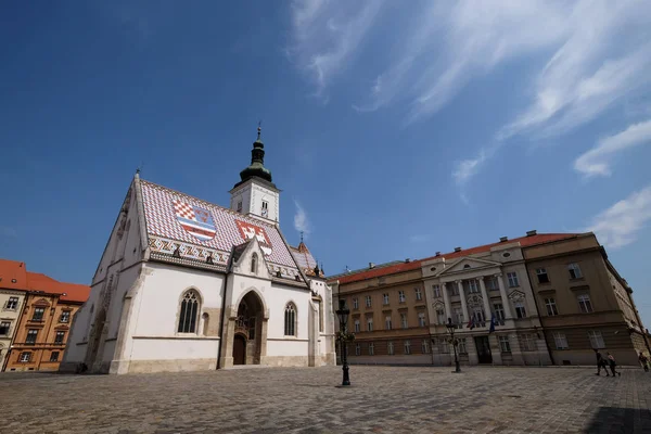 Église Saint Marc Remonte Xiiie Siècle Zagreb Croatie Août 2017 — Photo