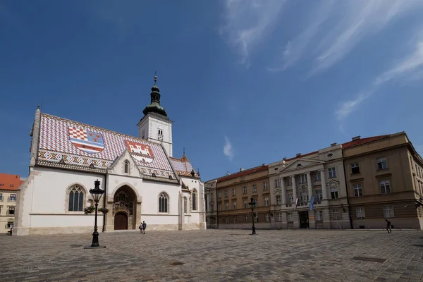 Église Saint Marc Remonte Xiiie Siècle Zagreb Croatie Août 2017 — Photo