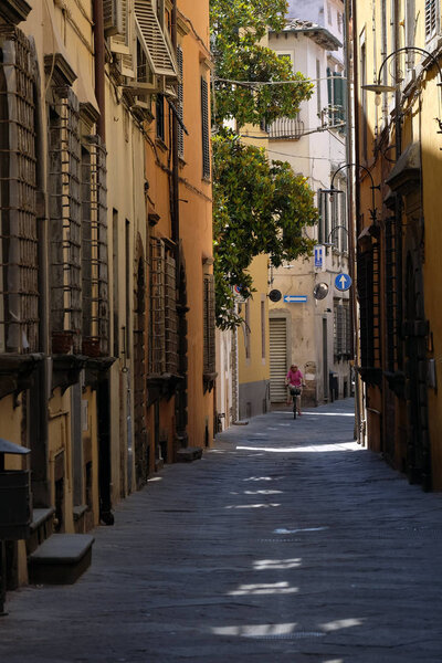Street in the City Center in Lucca, Italy