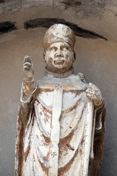 Relief Lunette Depicting Holy Bishop Portal Santa Maria Forisportam Church — Stock Photo, Image