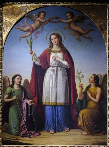 Sint Philomena Geflankeerd Door Twee Engelen Door Stefano Lembi San — Stockfoto
