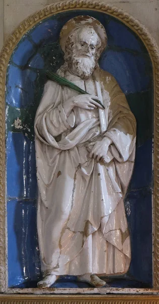 Statuia Sfântului Bazilica San Frediano Lucca Toscana Italia — Fotografie, imagine de stoc
