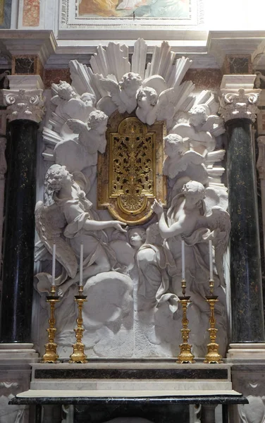 Altare Cappella Cenami Altorilievo Giovanni Baratta Basilica San Frediano Lucca — Foto Stock