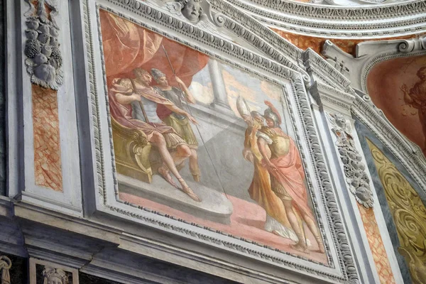 Pintura Fresco Basílica San Frediano Lucca Toscana Italia —  Fotos de Stock