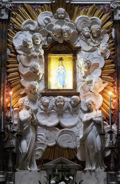 Virgin Mary Altar Basilica San Frediano Lucca Tuscany Italy — Stock Photo, Image