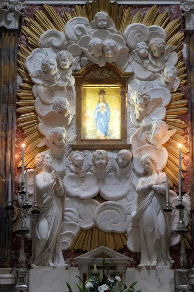 Virgen María Altar Basílica San Frediano Lucca Toscana Italia — Foto de Stock