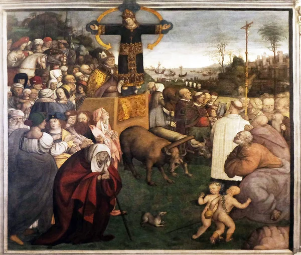 Transport Świętego Oblicza Przez Amico Aspertini Bazylika Saint Frediano Fresk — Zdjęcie stockowe
