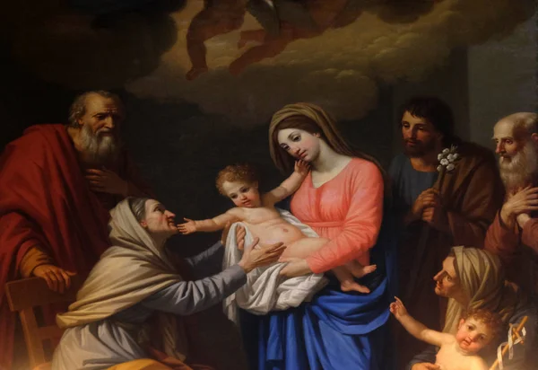 Sainte Anne Adore Enfant Stefano Tofanelli Basilique Saint Frediano Lucques — Photo