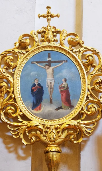 Crucifixion Virgin Mara Saint Catherine Alexandria Cross Basilica San Frediano — Stock Photo, Image