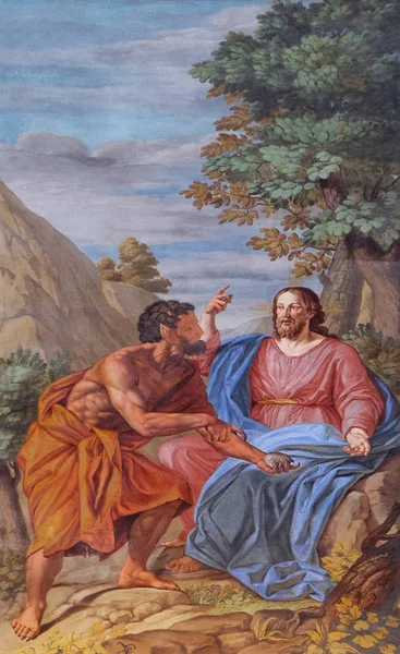 Fresk Bazylice Świętego Andrzeja Mantua Włochy — Zdjęcie stockowe