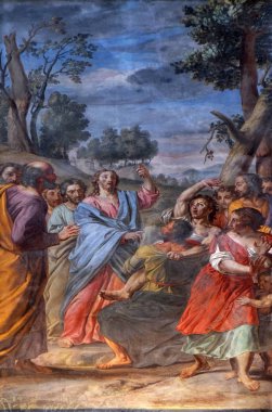 Basilica of Saint Andrew Mantua, İtalya fresco 