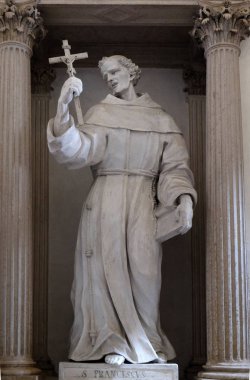Mantua Katedrali Saint Francis heykelinin Saint Peter, Mantua, İtalya için adanmış 