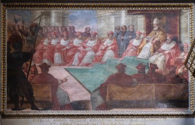 Mantua Konseyi Mantua Katedrali fresk, 1459, Aziz Peter, Mantua, İtalya için adanmış 