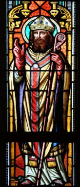 Saint Methodius, vitray pencere içinde parish Kilisesi, Saint Mark Zagreb, Hırvatistan 