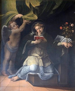 Saint Speciosa Pavia mihrabını Mantua Katedrali, Saint Peter, Mantua, İtalya için adanmış. 