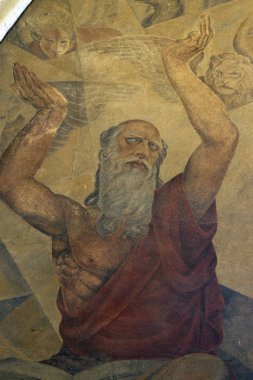 Prophet Ezekiel, fresco in the church of St. Mark in Zagreb, Croatia  clipart