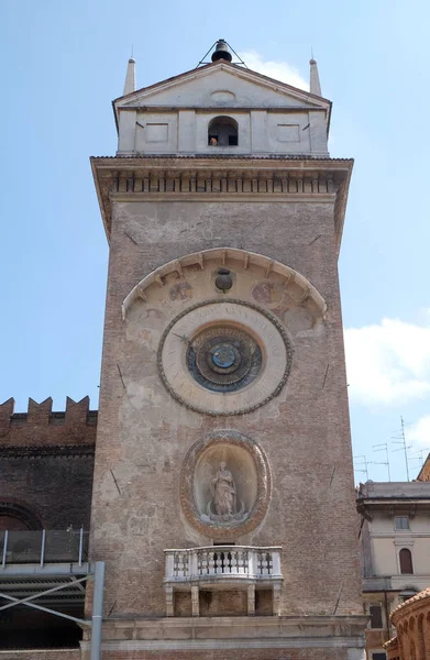 Clock Tower Palace Reason Palazzo Della Ragione Torre Dell Orologio — Stock Photo, Image