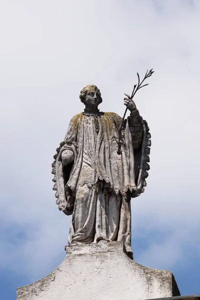 圣谢孝衍贡扎加 在曼图亚大教堂的门面上的雕像献身于圣彼得 曼图亚 意大利 — 图库照片
