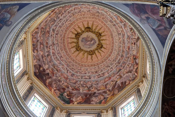 God Father Surrounded Angels Fresco Painting Ceiling Mantua Cathedral Dedicated — Stock Photo, Image