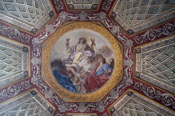 Fresco Schilderij Het Plafond Van Koepel Van Cappella Del Santissimo — Stockfoto