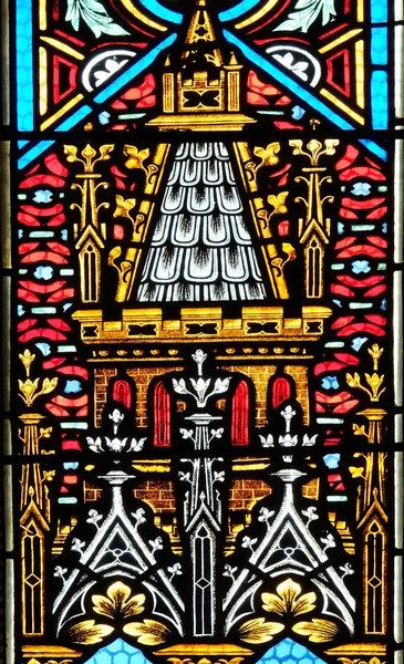 Stained Glass Window Parish Church Saint Mark Zagreb Croatia — Stock Photo, Image