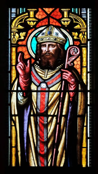Saint Methodius, vitray pencere içinde parish Kilisesi, Saint Mark Zagreb, Hırvatistan 