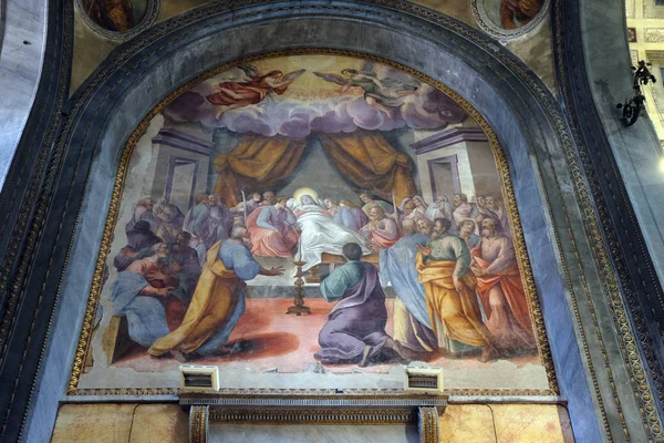 Moartea Fecioarei Maria Altar Catedrala Mantua Dedicată Sfântului Petru Mantua — Fotografie, imagine de stoc