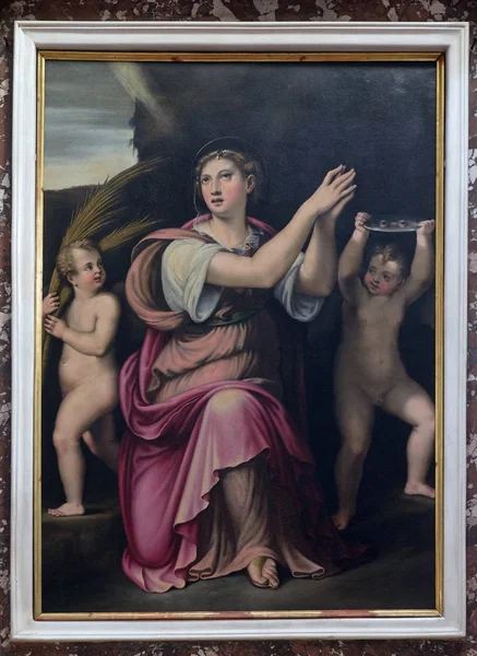 Saint Lucia Altaarstuk Mantua Kathedraal Gewijd Aan Petrus Mantova Italië — Stockfoto