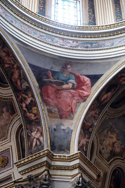 Saint John Evangelista Fresky Katedrále Mantua Věnuje Svatého Petra Mantova — Stock fotografie