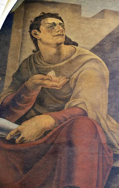 預言者イザヤ クロアチア ザグレブの聖マルコ教会のフレスコ画 — ストック写真