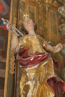 Saint Apollonia, heykel kalenin Klenovnik, Hırvatistan Chapel sunak üzerinde