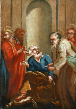 St Peter, resim Lepoglava, Hırvatistan Immaculate Conception kilisenin kutsal bir gardırop hayattan sahneler 