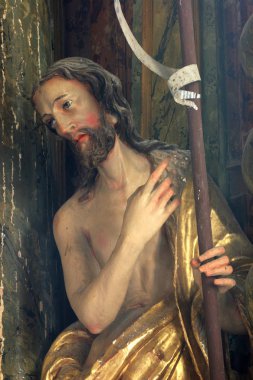 Saint John the Baptist, heykel kalenin Klenovnik, Hırvatistan Chapel sunak üzerinde 