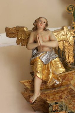 Melek heykeli kalenin Klenovnik, Hırvatistan Chapel sunak üzerinde