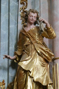 Saint John heykel Holy Cross Lepoglava, Hırvatistan Immaculate Conception kilisenin sunak üzerinde 