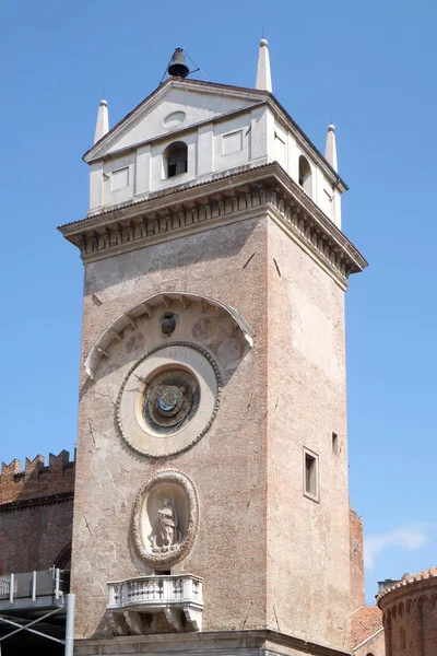 Torre Relógio Palácio Razão Palazzo Della Ragione Com Torre Dell — Fotografia de Stock