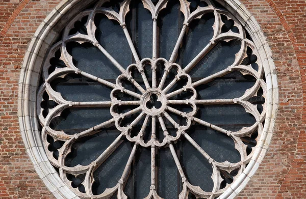 Gül Pencere Saint Francis Kilisesi Mantua Talya — Stok fotoğraf